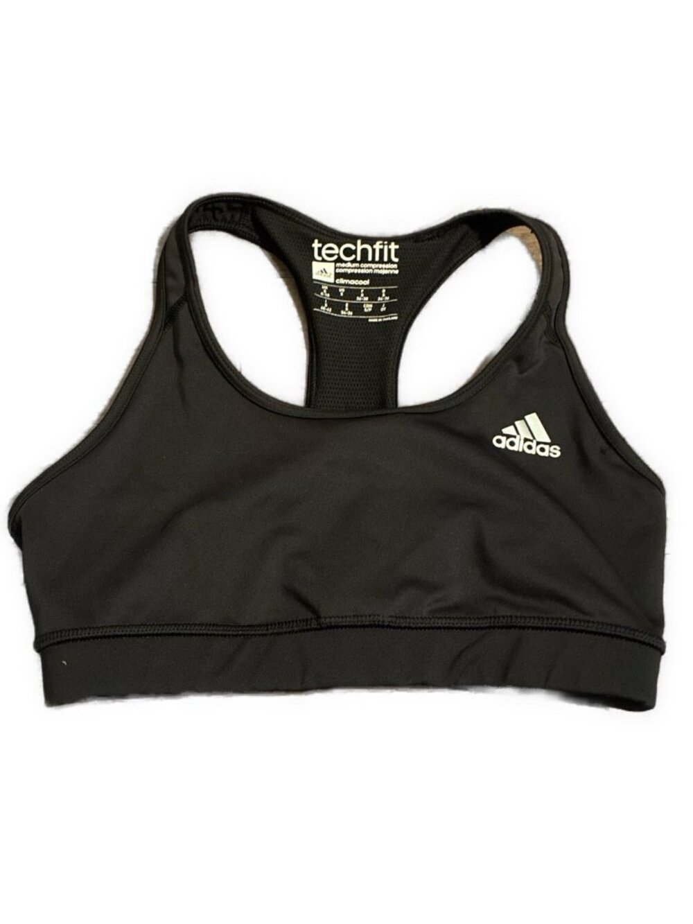 Adidas Techfit ClimaCool Women’s Sports Bra Size Small Black Medium Compression